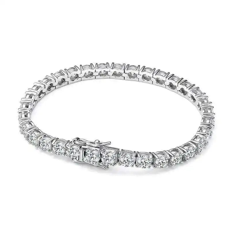 925 Sterling Silver Moissanite Tennis Bracelet D VVS1 with GRA Certificate Exquisite and Luxurious Jewelry Gift