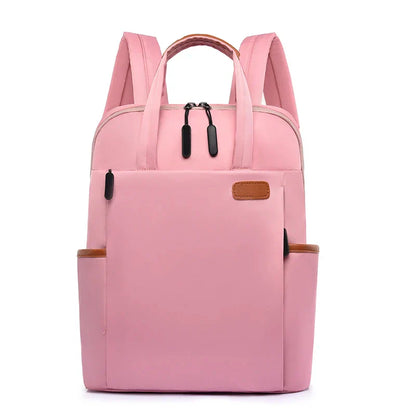 Laptop backpack with multiple pockets, adjustable shoulder straps, zipper closure, multi-purpose, school backpack