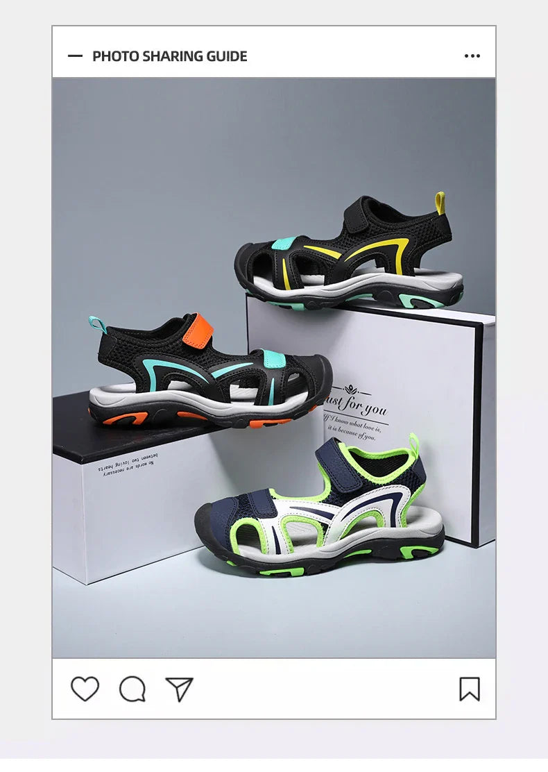 2025 Summer Boys Sandals Kids Shoes Fashion Flats Toddler Baby Girls Sandals Non-slip Casual Beach Children Outdoor Shoes