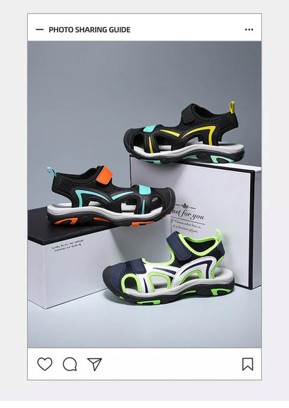 2025 Summer Boys Sandals Kids Shoes Fashion Flats Toddler Baby Girls Sandals Non-slip Casual Beach Children Outdoor Shoes