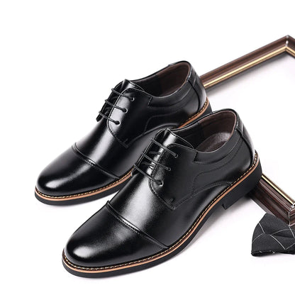 Men's Large Size Business Casual Single Shoes Comfortable Elegant Work Leather Shoes for Daily Wear