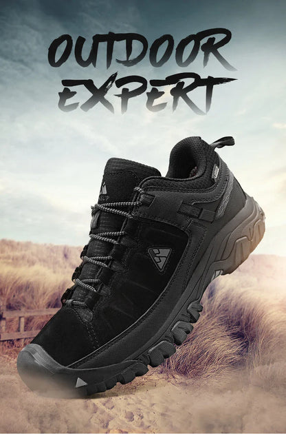 High Quality Men Hiking Shoes Durable Leather Climbing Shoes Outdoor Walking Sneakers Rubber Sole Factory Outlet