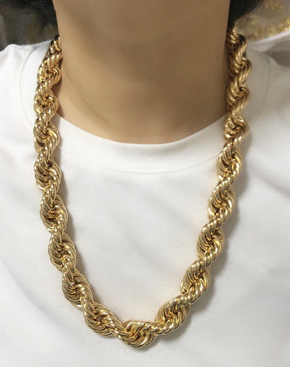 60cm 24in Punk Thick Chain Bicolor Gold-Plated Necklace For Men Women Hip Hop Luxury Copper Chain Dubai Jewelry Neck Party Gift