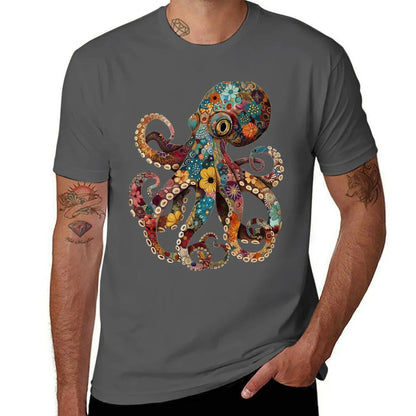 Full color octopus T-Shirt quick drying korean fashion summer tops Aesthetic clothing funny t shirts for men