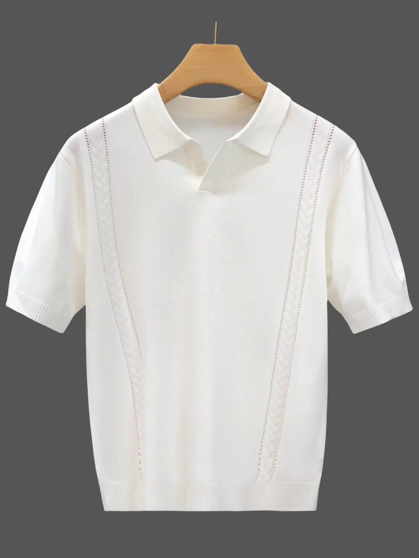 Wholesale Men Summer T-shirt Thin Knitted Ice Silk Short Sleeve 2025 New Youth Luxury Style Lapel Short-sleeved POLO Shir