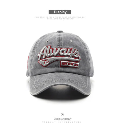Women Men Baseball Cap Fashion Letter Embroidery Snapback Hat Vintage Washed