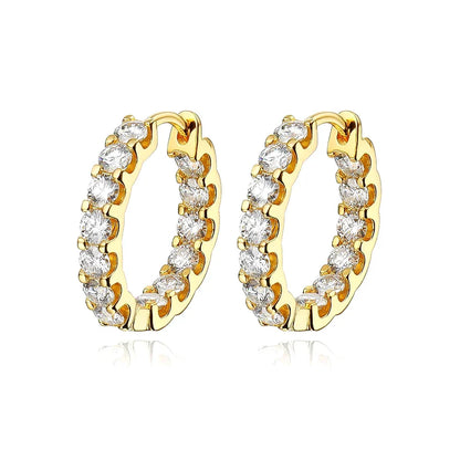2.6ct D Color Moissanite Earring 925 Sterling Sliver Plated White Gold Hoop Earring for Women Wedding Party Jewelry
