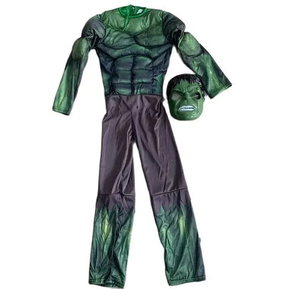 Boy Clothes Muscle Incredible Hulk Cosplay Fancy-Dress Costumes Child Kids Movie Charater Superhero Halloween Costume With Mask