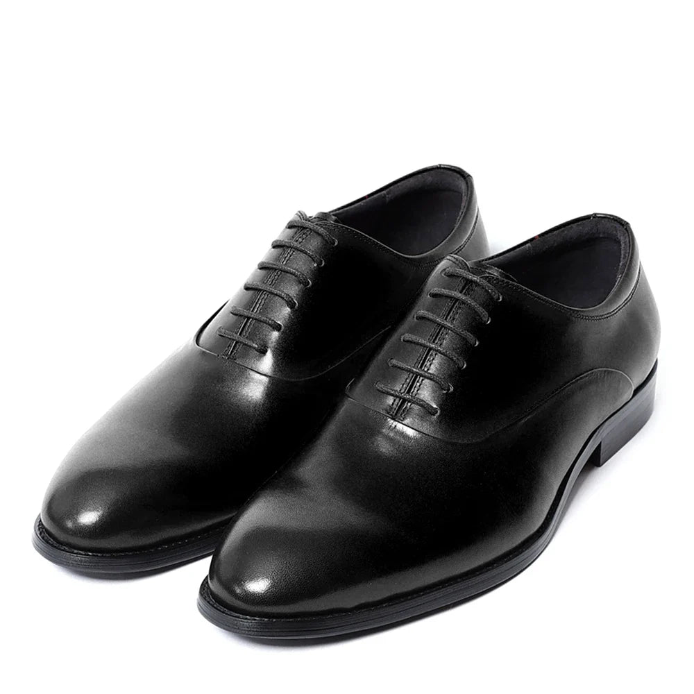 Italian Luxury Men's Oxford Dress Shoes Cow Genuine Leather Fashion Plain Toe Burgundy Wedding Business Formal Shoes for Man