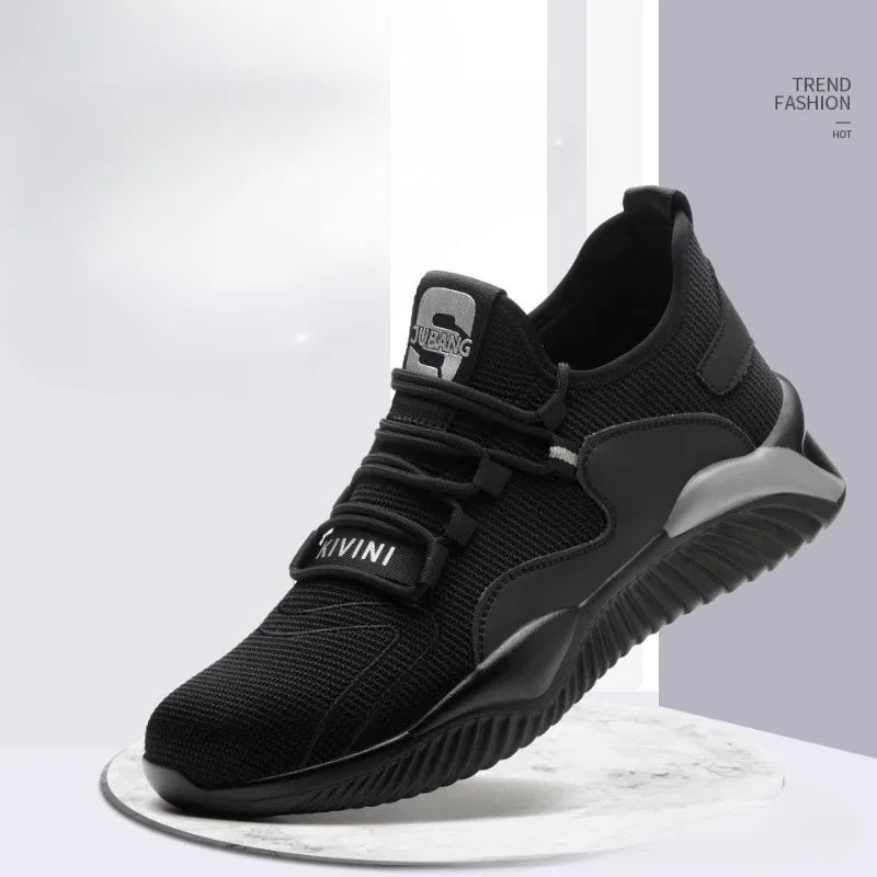 Lightweight All-Day Comfort Safety Shoes - Soft Sole Fashion Casual Work Sneakers for Long Standing-Fatigue Protective Footwear