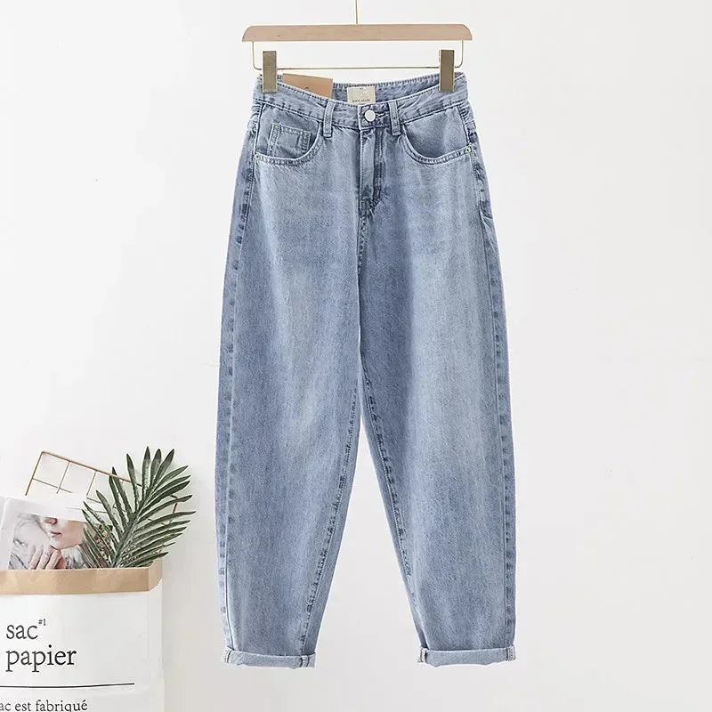 High Waist Jeans Women Clothing Stretch Streetwear Harem Pants