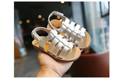 1-6 Years Children Summer Outdoor Beach Shoes Girls Princess Knitted Open Toed Sandals Gold, Silver, Black