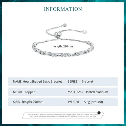 Luxury Square Zircon Adjustable Bracelet Sparkling Zirconia Chain Link for Men Women Birthday Gift Crystal Fine Jewelry