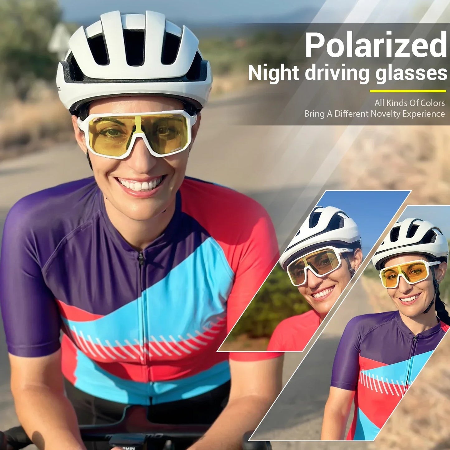 Yellow Polarized Cycling Sunglasses Men Bike MTB Driving Glasses Women Outdoor Sports Hiking Fishing UV400 Glasses