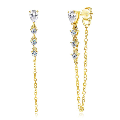 Pear Cut Moissanite Earrings for Women GRA Certified Diamond Pendant Tassel Earring Solid s925 Silver Dainty Ear Ring