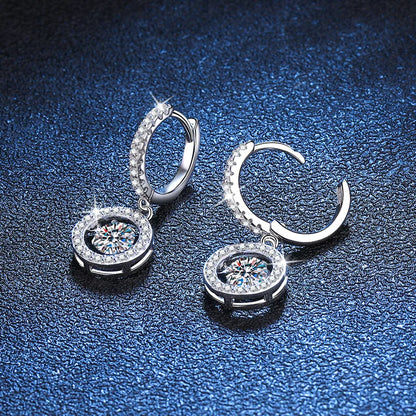 Real Moissanite Jewelry Set 925 Sterling Silver Sparking Beating Heart Diamond Pendants Necklace Hoop Earrings For Women Gift