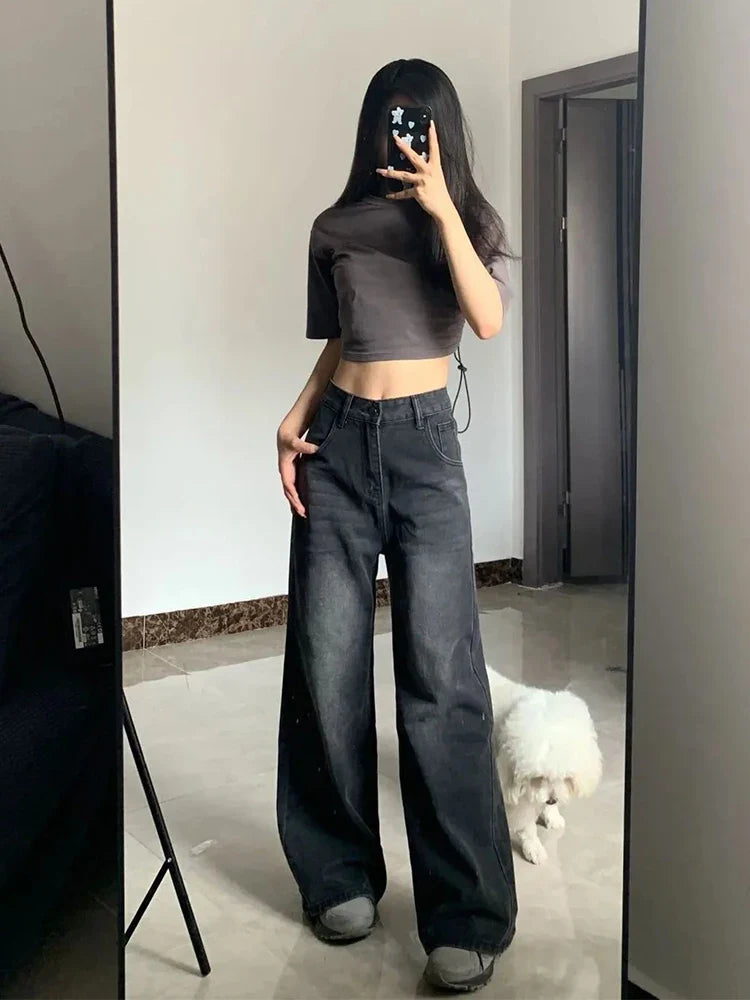 Y2K Slimming Pear-Shaped Loose Straight Bell Bottoms