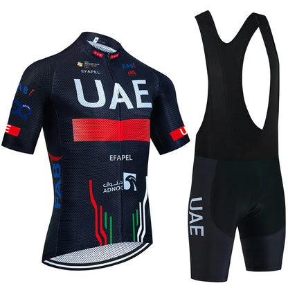 New UAE Cycling Jersey Gold Color Team Bike Jersey Shorts Set Men Women Quick dry Ropa Ciclismo Pro Bicycle T-Shirt Clothing
