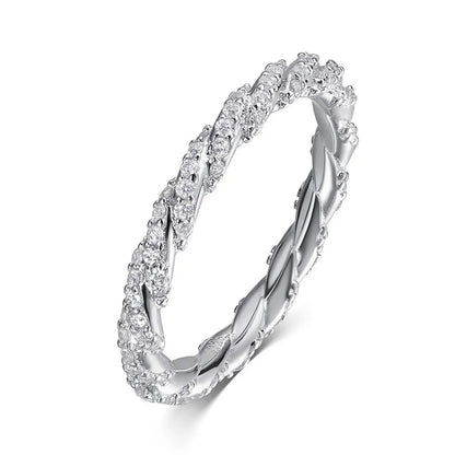1mm All Real Moissanite Rings for Women Certified Full Diamond Bridal Jewelry 100% S925 Sterling Silver Wedding Bands GRA