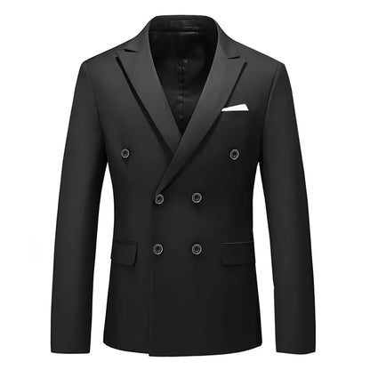 2 Pieces Double Breasted Formal Men Suits Slim FitGroom Tuxedos for Wedding Peaked Lapel Custom Male Blazer Prom Daily Wear