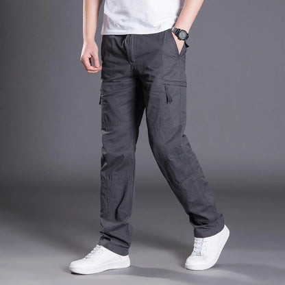Mens Cargo Work Pants Ripstop Tactical Pants Elastic WaistWaist Hiking Pants Casual Cotton Jogger Outdoor Trousers