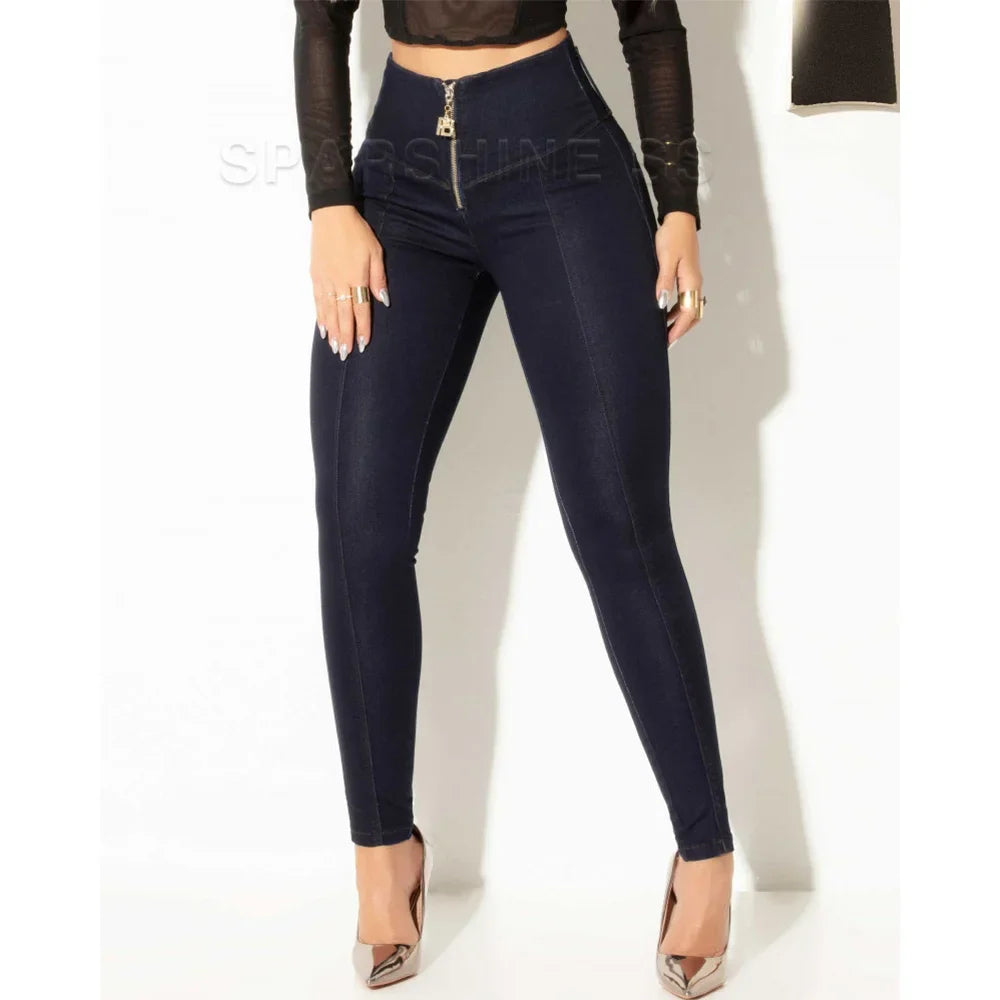 Women's Pencil Pants 2024 Slim High Waisted Casual Trousers Slimming Streetwear Female Push Up Fashion Jeans