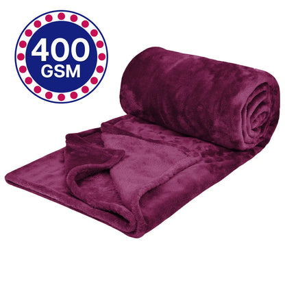 Fleece Blanket Solid Throw Blankets for Couch & Bed, Plush Cozy Fuzzy Blanket Super Soft & Warm Blankets for Fall and Winter