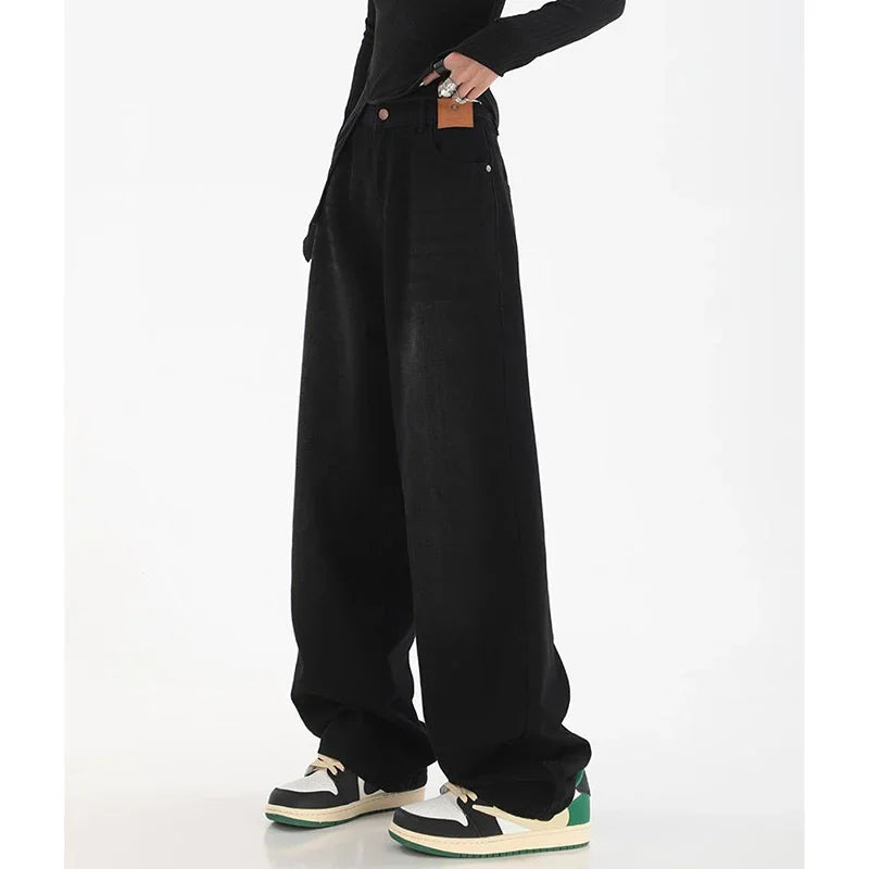 Calça Jeans Baggy Retrô Clássica de Cintura Alta
