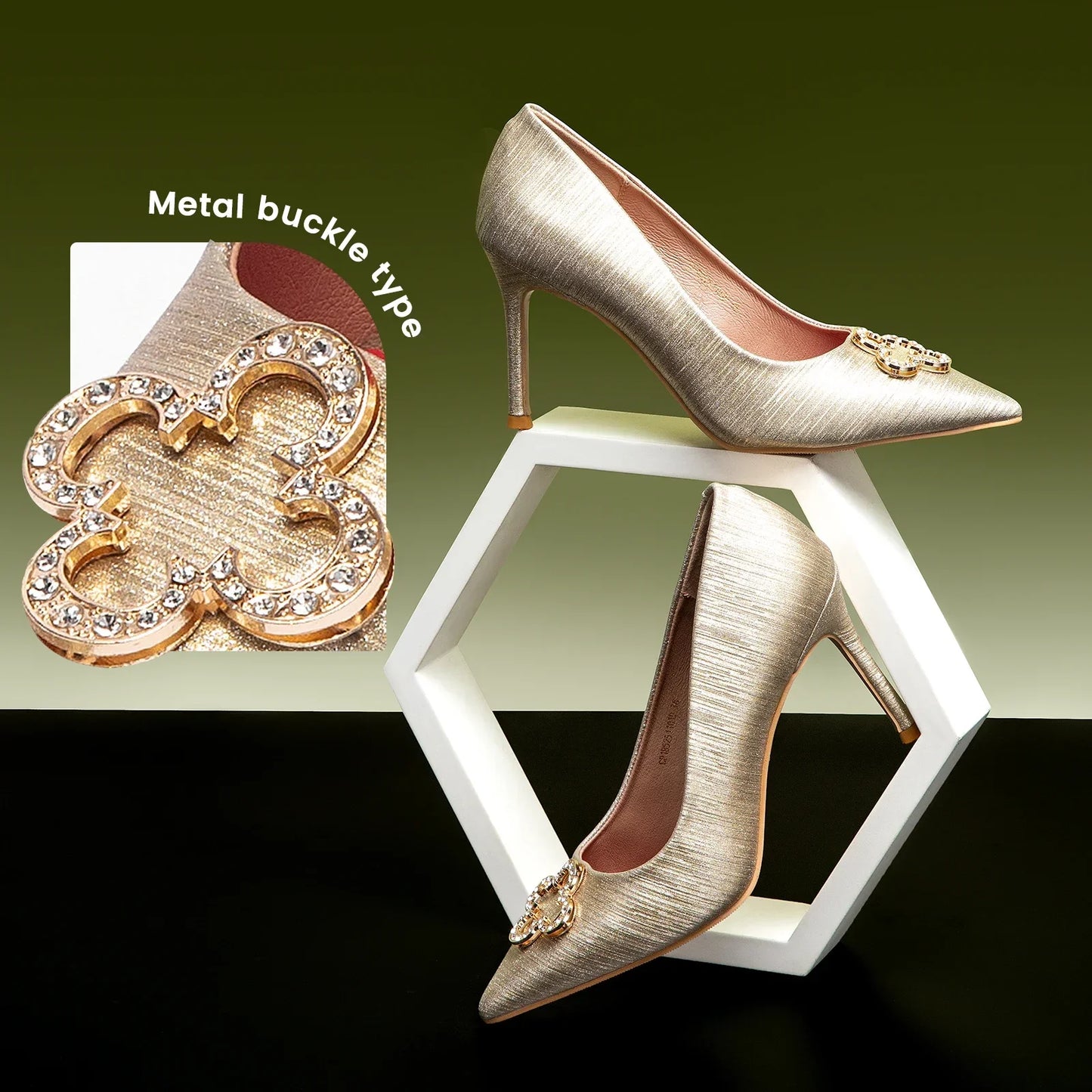 Heels Women's New High Quality Glitter Evening Shoes Women's Party Wedding Shoes 9cm