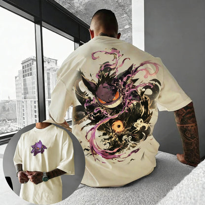 Anime Pikachu Gengar Printed T-shirt Summer Men's and Women's T-shirt Trendy Loose Y2K Short Sleeve 2026 New Streetwear