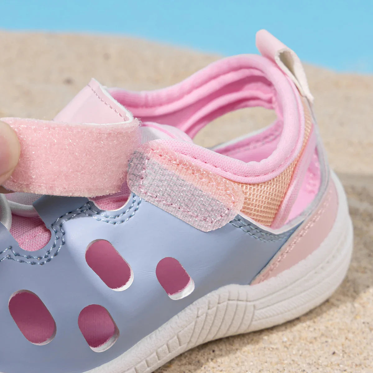 Toddler Little Kid Boys & Girls Closed Toe Sandals Velcro Breathable Cutout Summer Beach Casual Shoes