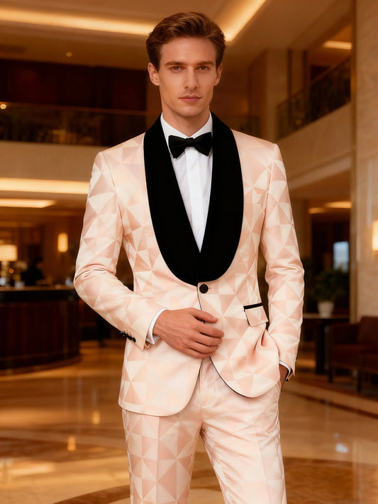 Men's slim-fitting 2-piece suit set, including a luxurious party jacket and pants, perfect for weddings, gatherings, and other f