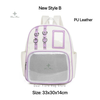 Cute Mini Backpack Women Kawaii Ita Bag Sweet Girl Transparent Rucksack DIY Personality Display Knapsack Lolita Shoulder Bag