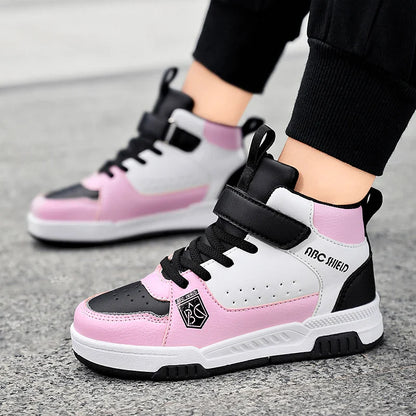 Children‘s High-top Basketball Boots Boys Girls Non-slip Basketball Trainers Outdoor Jogging Sneakers Breathable Athletic Shoes