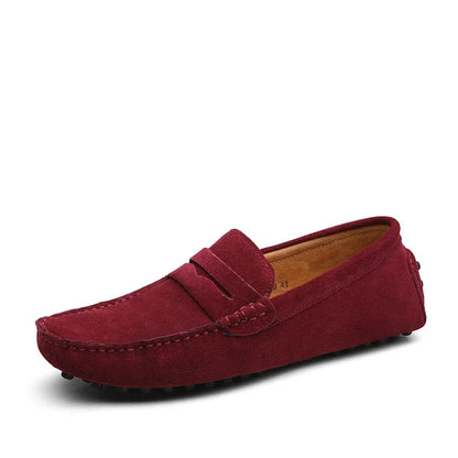 High Quality Suede Men Casual Shoes Non-slip Mens Driving Shoes Slip on Flats Loafers Leather Shoes 10 Colors Size 38-49