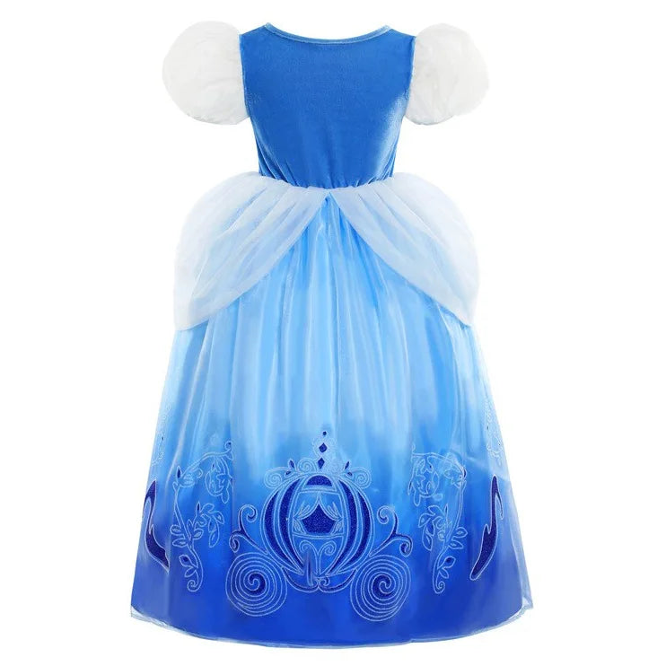 Cendrillon Inpired Princess Ball Gown Costume Play Purim Festival Dress Fairy Tale The Glass Slipper Role Play Apparel 3-10Yrs