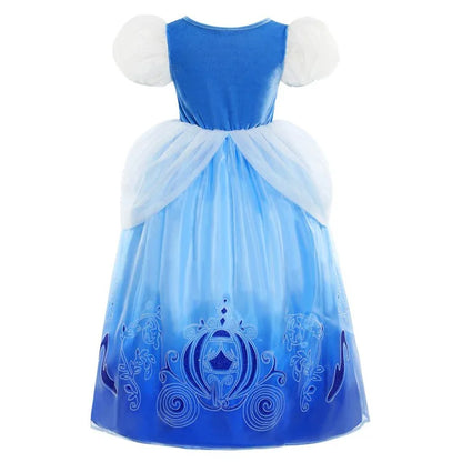 Cendrillon Inpired Princess Ball Gown Costume Play Purim Festival Dress Fairy Tale The Glass Slipper Role Play Apparel 3-10Yrs