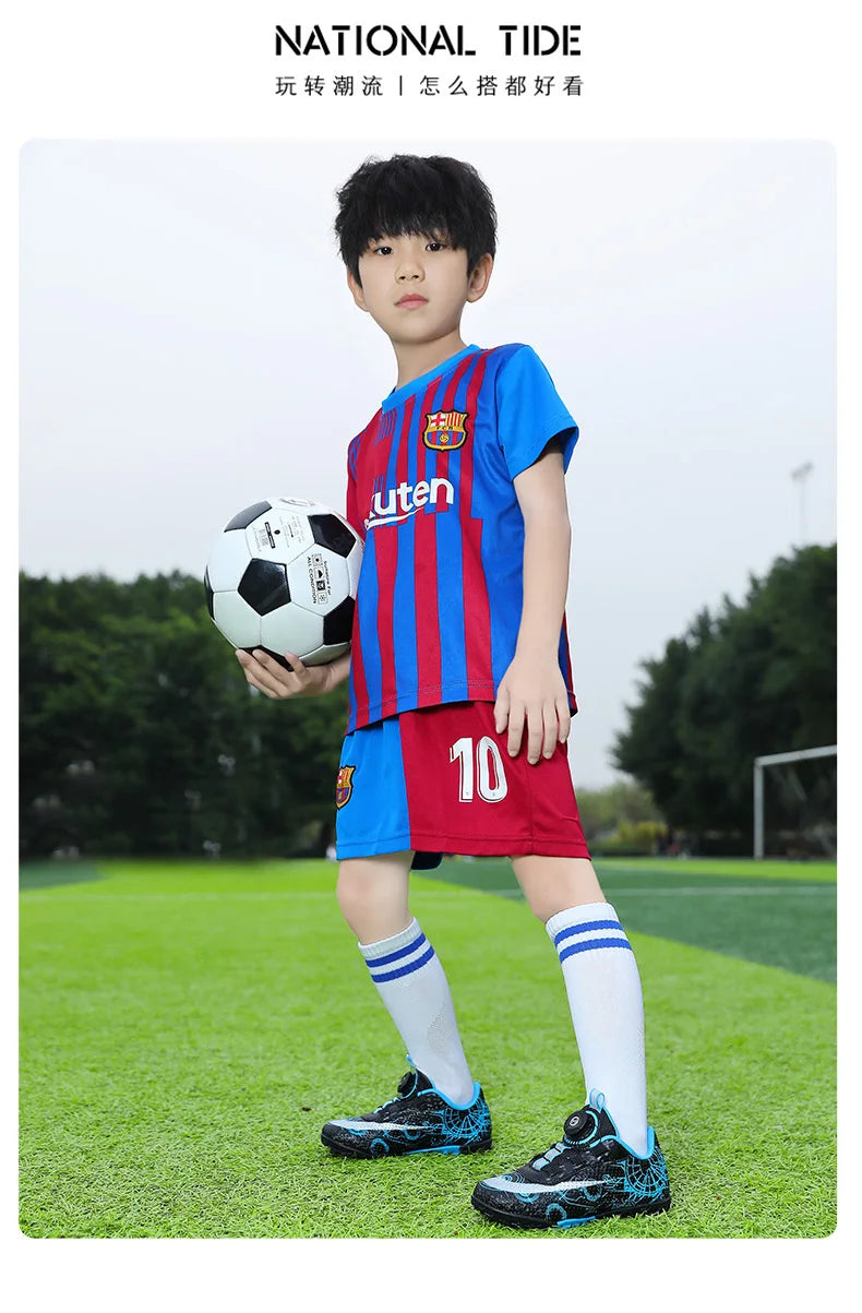 30-40# Personality Stylish And Comfortable Boys Girls Training Game Sneakers Indoor Outdoor Lawn Youth Student Soccer Shoes