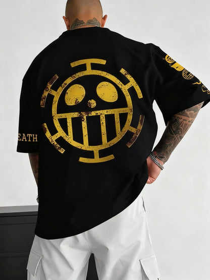 Plus Size T-shirt for Men and Women 2025 Summer New Anime Peripheral Harajuku Loose Casual Family Short Sleeved Top