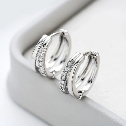 D Vvs1 Excellent Cut Moissanite Hoop Earrings for Women 18k Plated Wedding Anniversary Jewelry S925 Pure Silver Gifts
