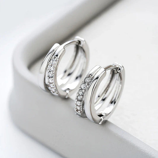 D Vvs1 Excellent Cut Moissanite Hoop Earrings for Women 18k Plated Wedding Anniversary Jewelry S925 Pure Silver Gifts