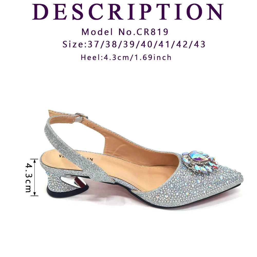 Italian Hollow Design Women Shoes Matching Bag in Champagne Color Mature African Ladies Comfortable Sandals for Party