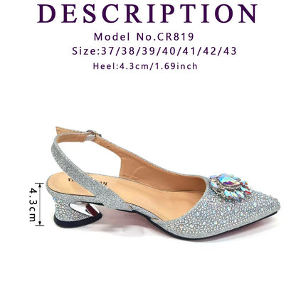 Fashionable Red Color Pointed Top Ladies Shoes Matching Bag Set For Nigerian Women Wedding Party Pump