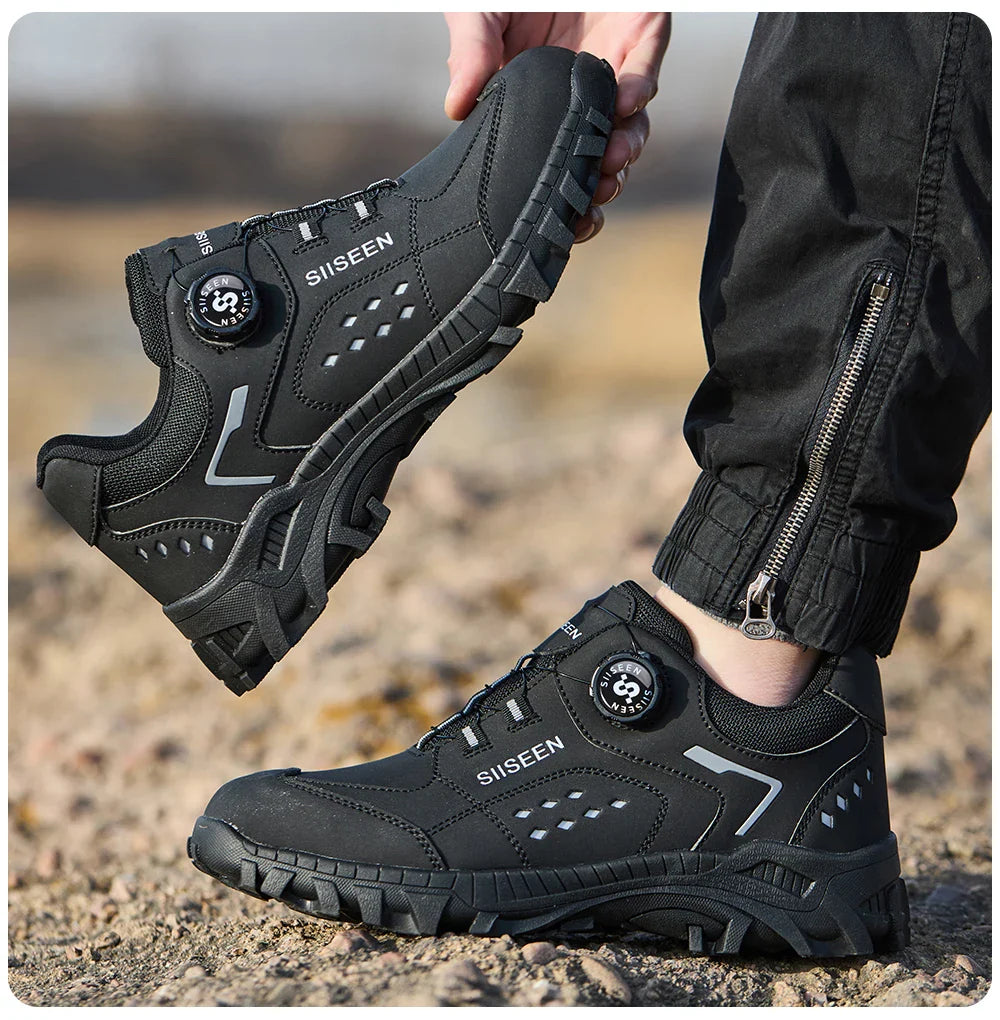 Men's Steel Head Safety Shoes Puncture And Smash Resistant Lightweight Sole Breathable Upper for Outdoor Workshop Work Shoes