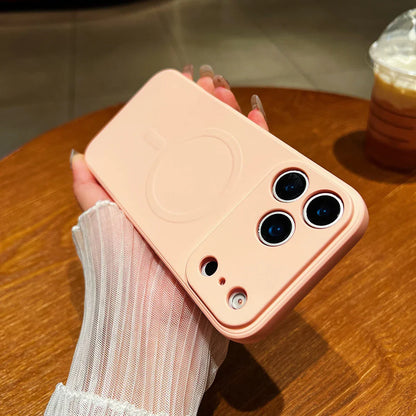for iPhone 17 Pro Max 17 Air 17Pro Case Magnetic Cover for Mag-safe Liquid Silicone Velvet Lining All-round Camera Protect Shell