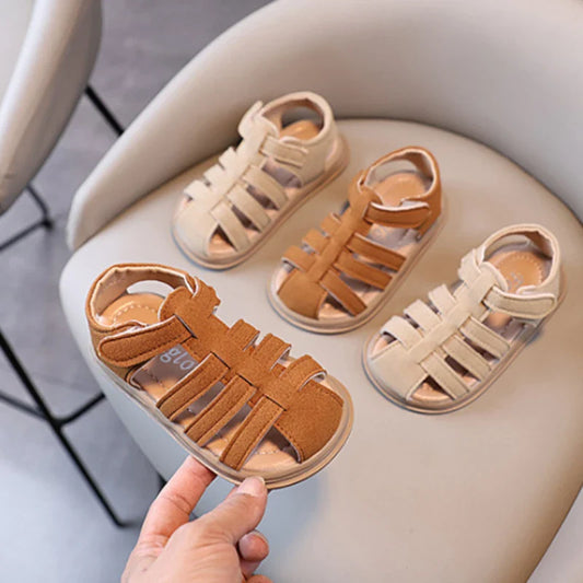 Summer Kids Sandals Solid Color Boys Beach Sandals Baby Girl Shoes Soft Bottom Leisure Shoes