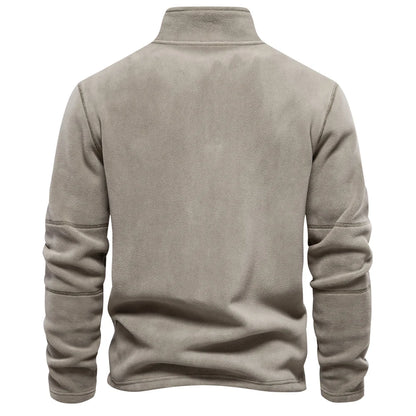 Thicken Warm Fleece Jacket for Men Zipper Neck Pullover Men's Sweatshirt Soft Shell Mens Jacket