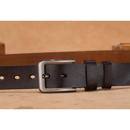 High Quality Genuine Leather LONG Large Pin Buckle Male Belts Waist for Mens 110 120 130 140 150 160 170cm Plus Size Men Belts