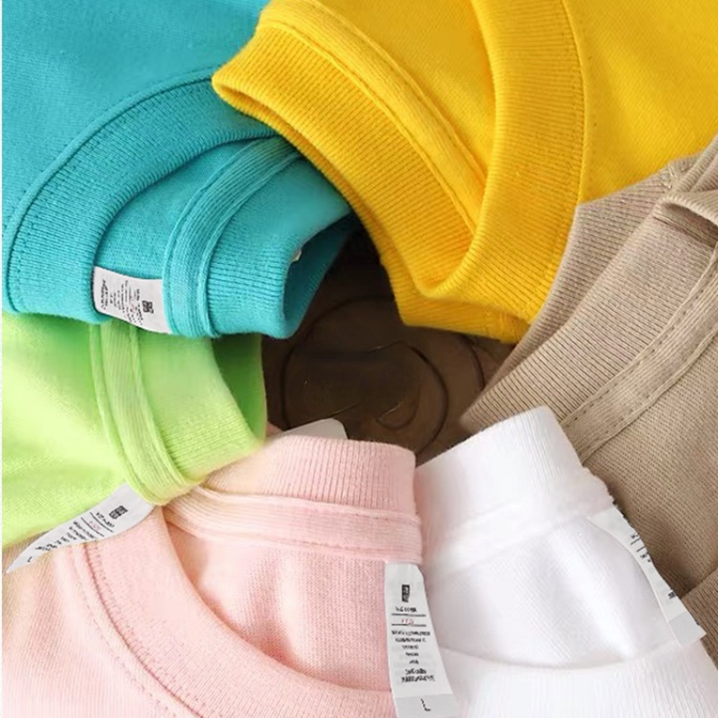 Summer 100% Cotton Women's T-shirt Bottoming Basic Fashionable Solid Lady Short Sleeve Loose Tops Shirts 230g/㎡ Tops