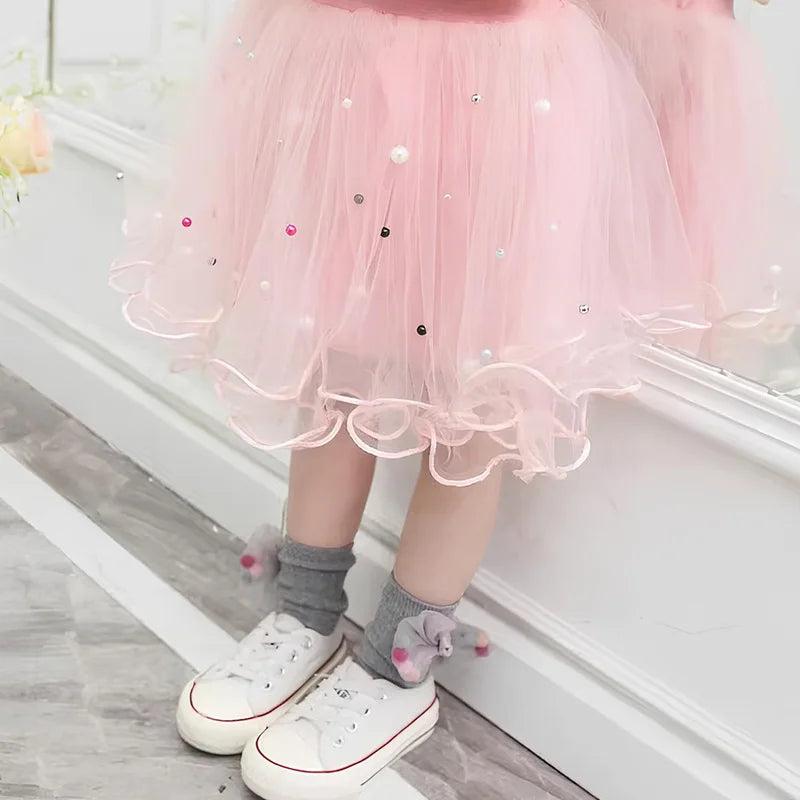 2Pcs/Set Girl Dress Kid Birthday Clothes Party Princess Dress Cartoon T-shirt+Tutu Skirt Summer Evening Christmas Gift